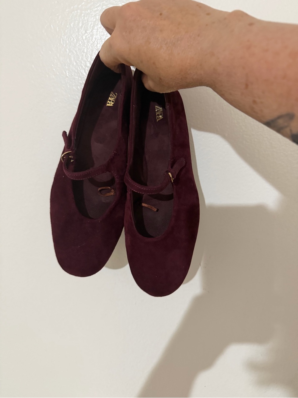 Zara suede ballet flat